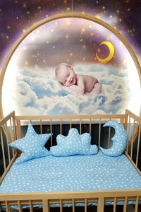 Mavi Renkli 3'lü Uyku Arkadaşı Süs Yastıkları Seti (Ay, Yıldız ve Bulut) #3