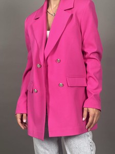 Milestone oversize fuşya  renk blazer ceket #3